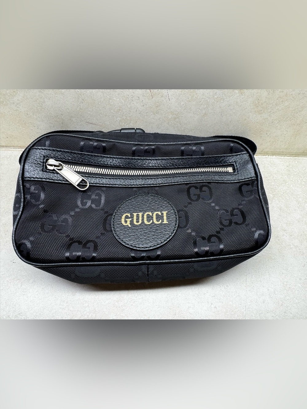 Authentic Gucci Black Off The Grid GG Mono Fannypack Crossbody Bag Pre-loved